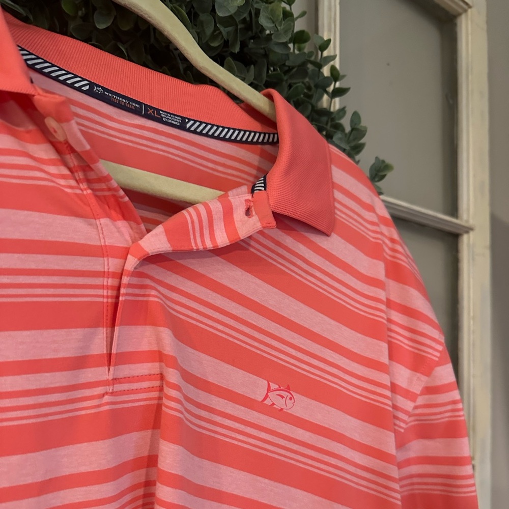 Salmon Southern Tide Dry Fit Golf Shirt XL